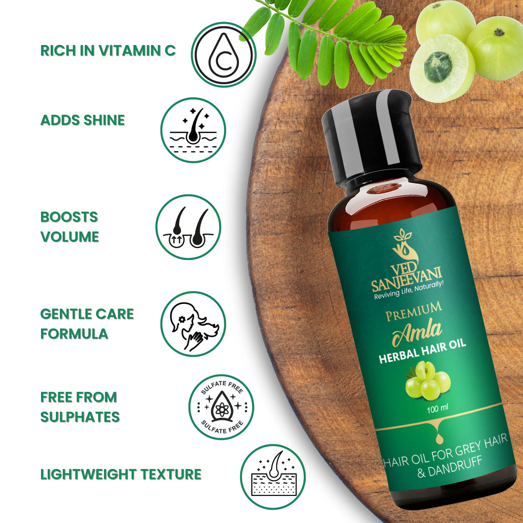 Amla Herbal Hair Oil – Ayurvedic hair oil for strong roots, hair growth, and deep nourishment