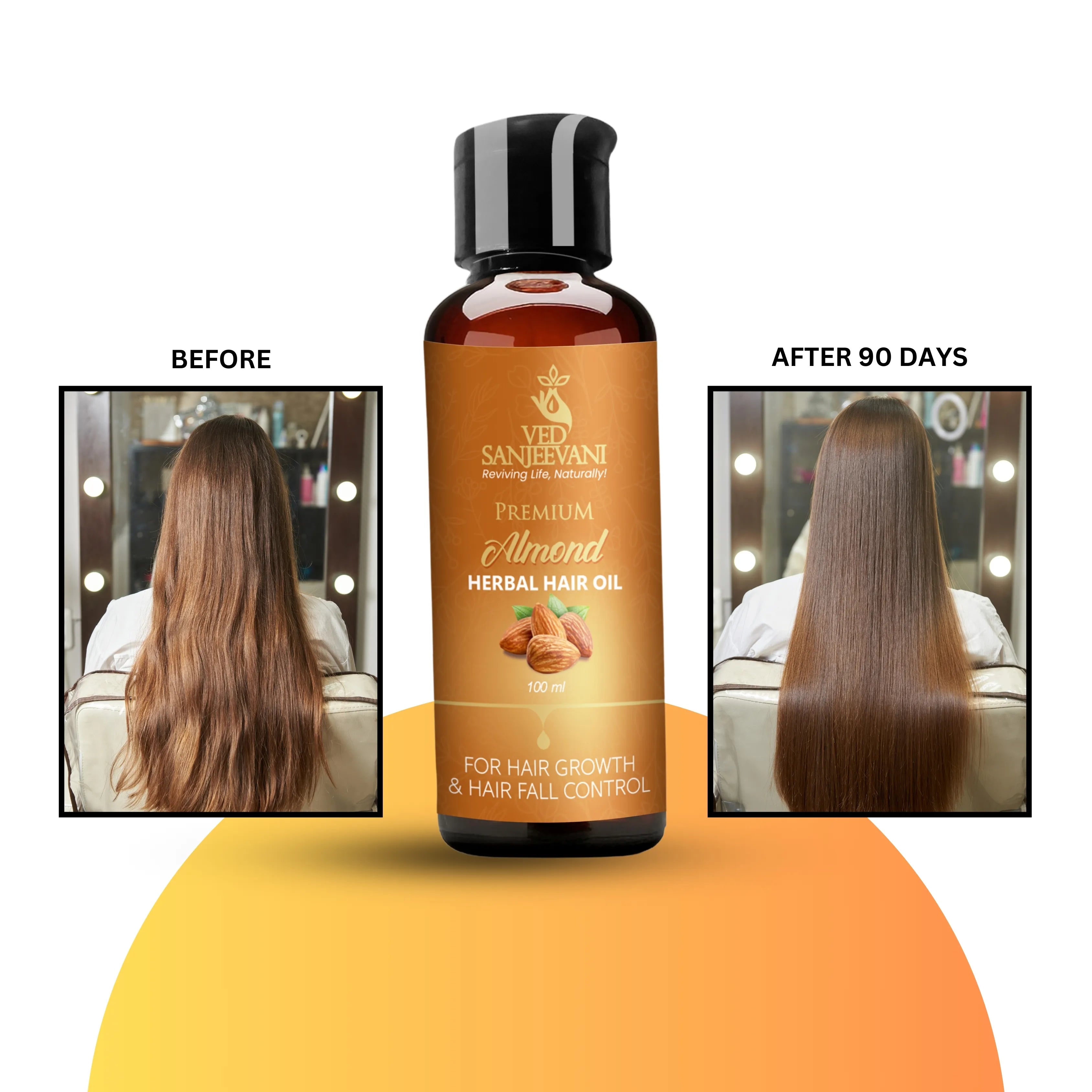 Almond Herbal Hair Oil – Nourishing Ayurvedic oil for stronger, healthier, and shinier hair.