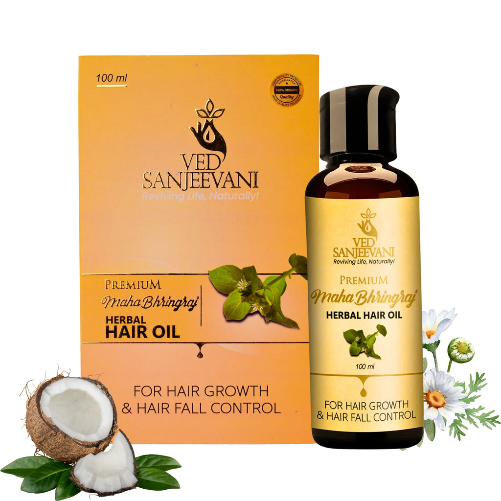 Maha Bhringraj Herbal Hair Oil – Ayurvedic oil for hair growth, scalp nourishment, and reduced hair fall