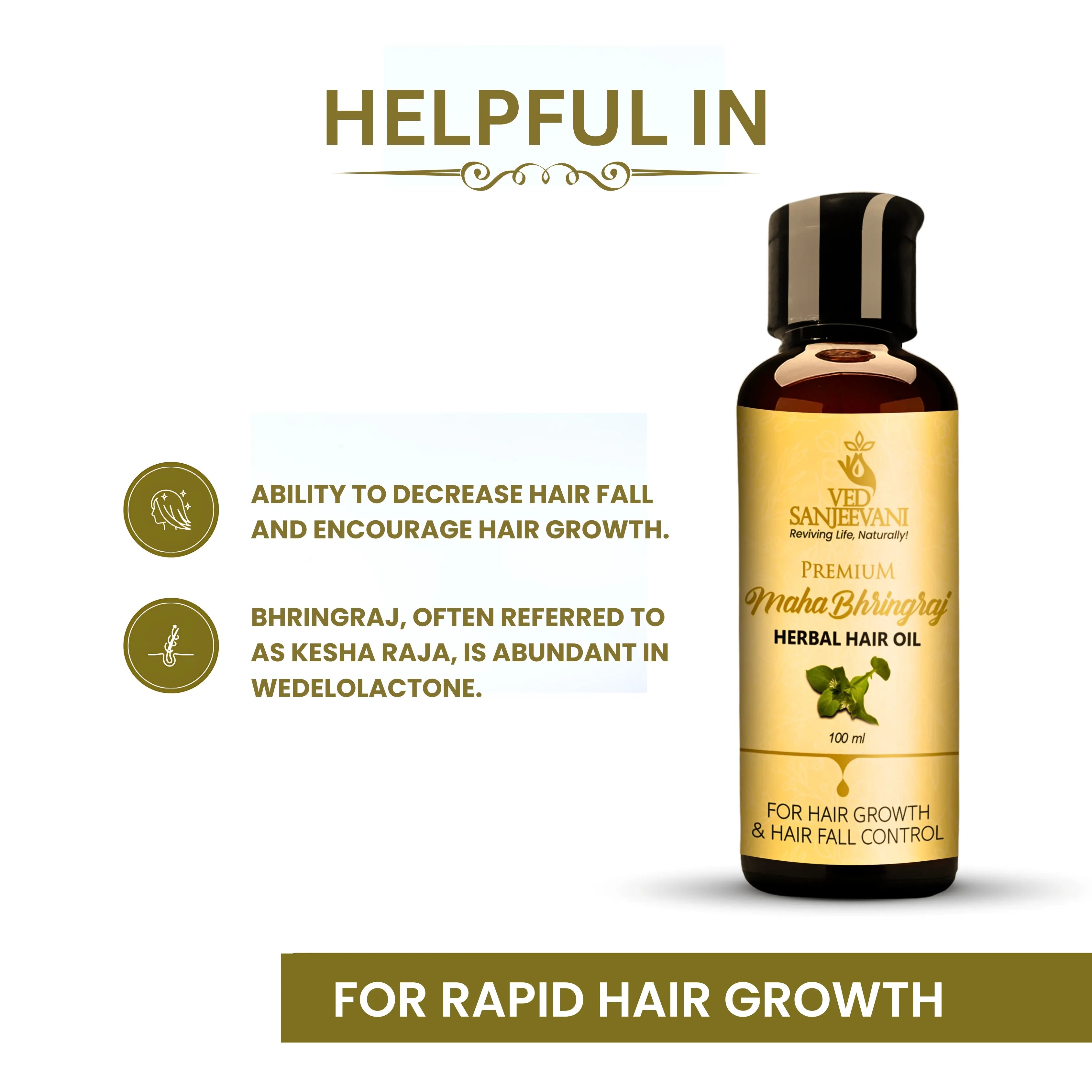 Maha Bhringraj Herbal Hair Oil – Ayurvedic oil for hair growth, scalp nourishment, and reduced hair fall