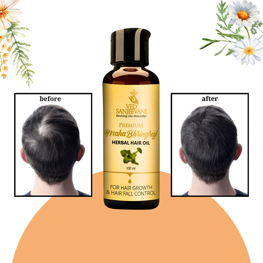 Maha Bhringraj Herbal Hair Oil – Ayurvedic oil for hair growth, scalp nourishment, and reduced hair fall