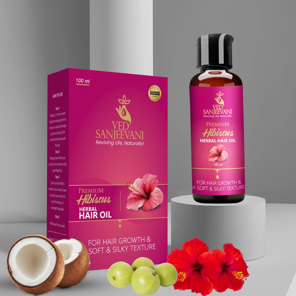 Hibiscus Herbal Hair Oil – Ayurvedic hair oil for deep nourishment, hair growth, and scalp health