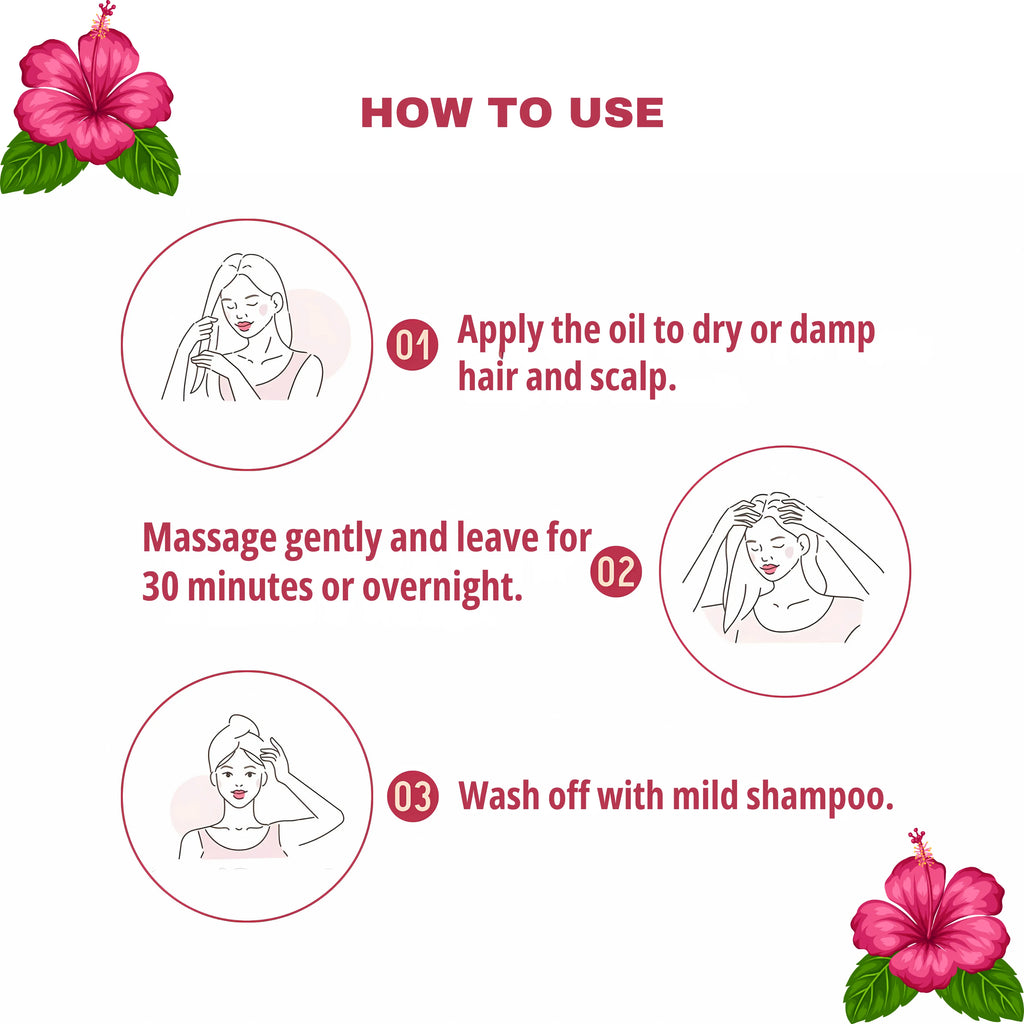 How to use Hibiscus Herbal Hair Oil ?