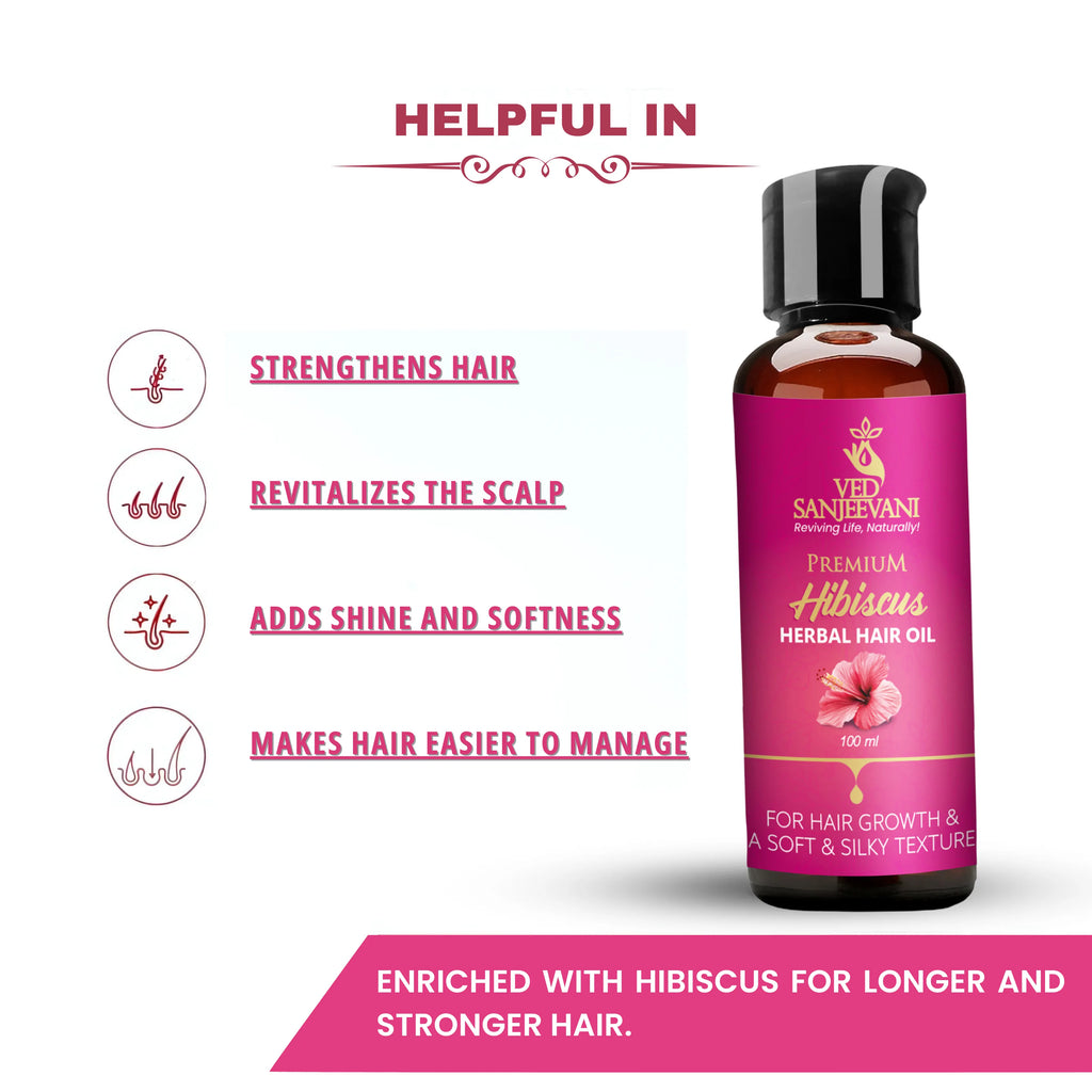 Hibiscus Herbal Hair Oil – Ayurvedic hair oil for deep nourishment, hair growth, and scalp health
