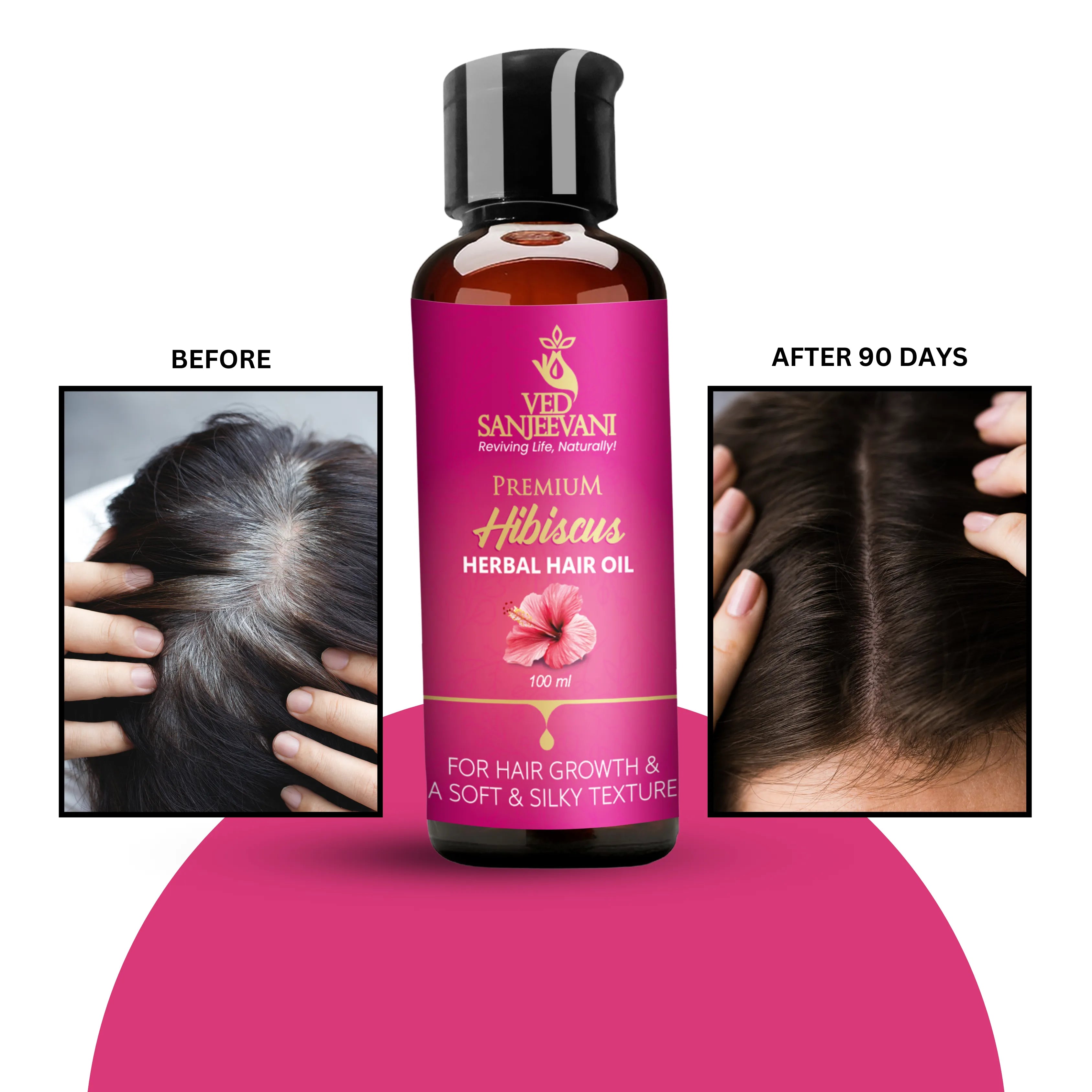 Hibiscus Herbal Hair Oil – Ayurvedic hair oil for deep nourishment, hair growth, and scalp health