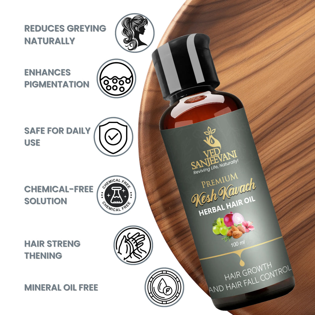 Kesh Kavach Herbal Hair Oil – Ayurvedic hair oil for hair strengthening, growth, and scalp nourishment