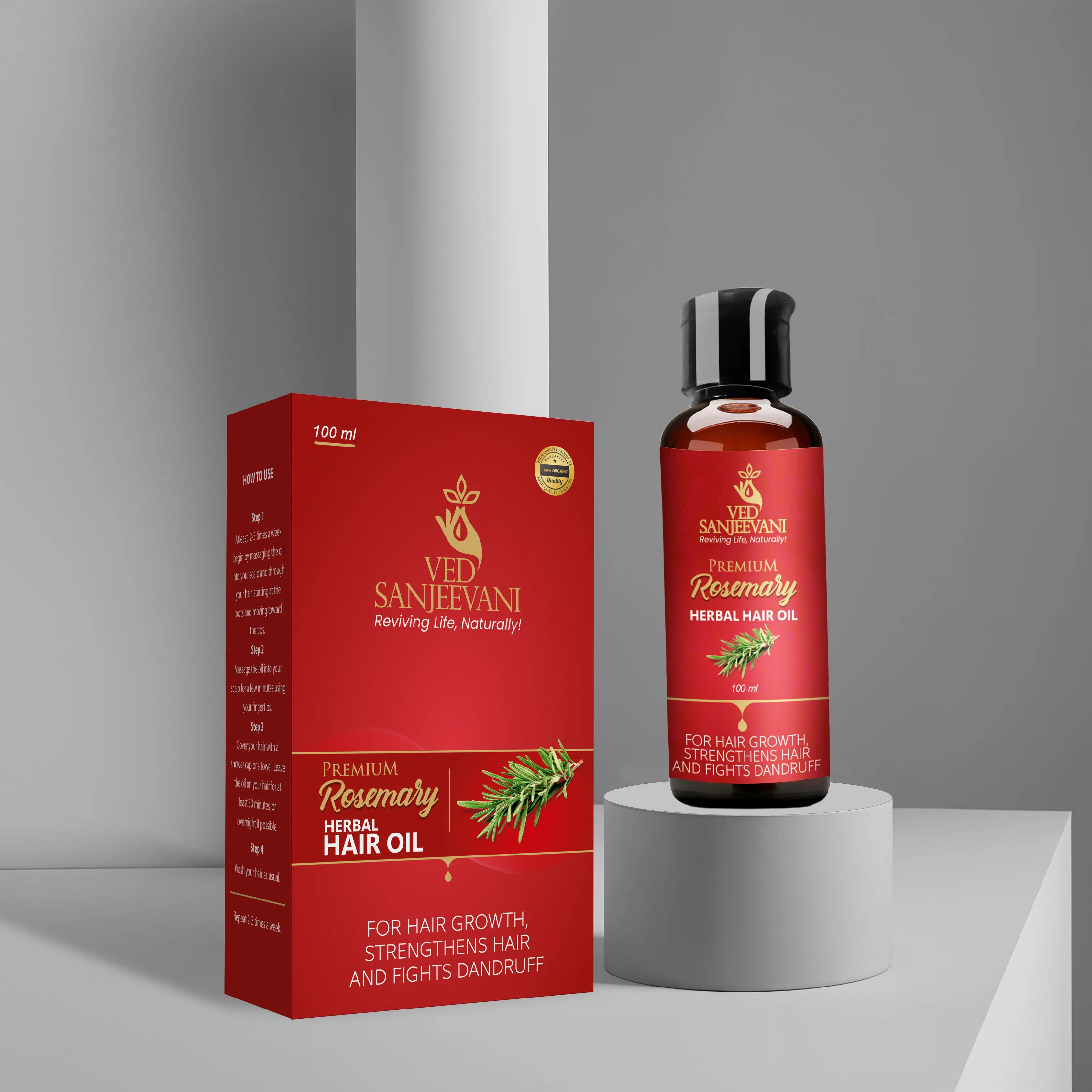 Rosemary Herbal Hair Oil – Nourishing Ayurvedic oil for hair growth, scalp health, and stronger strands